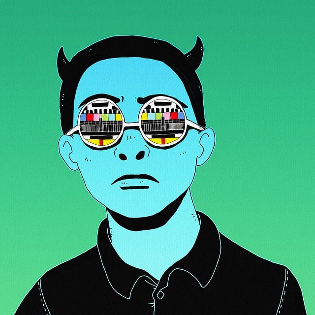 Free fantasy glasses tv illustration