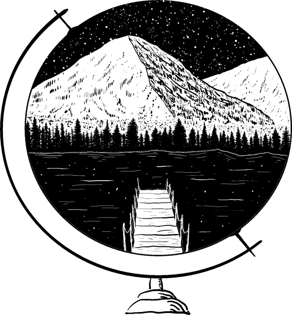 Globus, Gebirge, Stars, See, Wasser