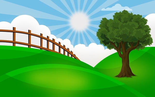Free meadow green tree illustration