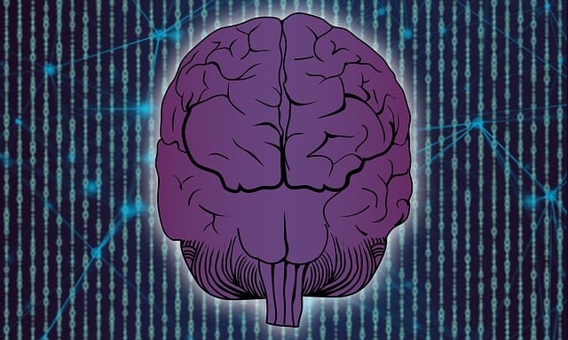 Free brain technology network illustration