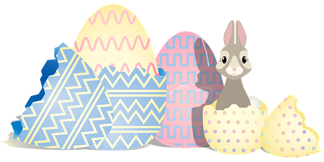 Free graphic easter eggs easter bunny vector