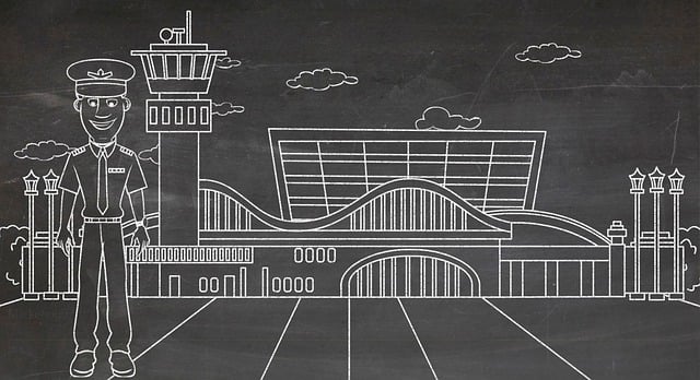 Free airport art drawing illustration