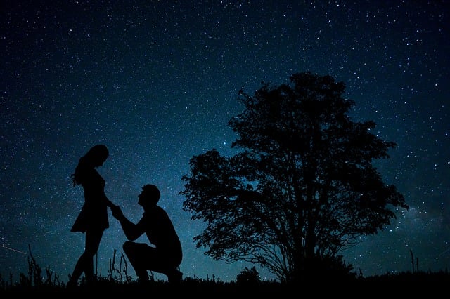 Noche, Estrellas, Pareja, Romance