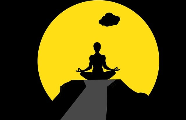Montanha, Meditando, Ioga, Homem, Topo