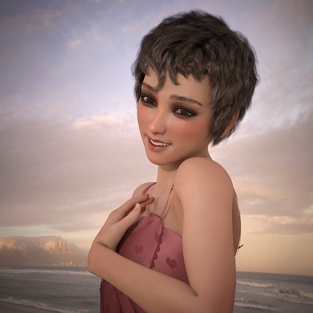 Portret, Asian Girl, Kobieta, Plaża