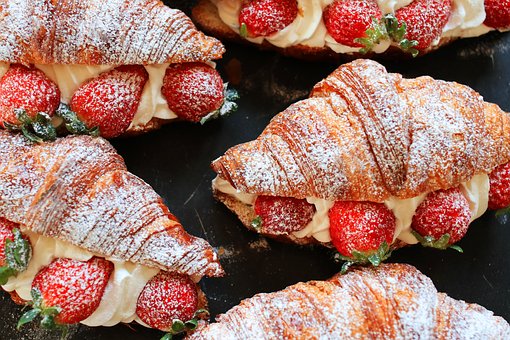 Free Croissants Strawberry photo and picture