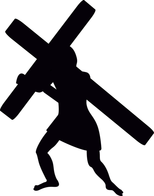 Free graphic jesus silhouette stations of the cross vector