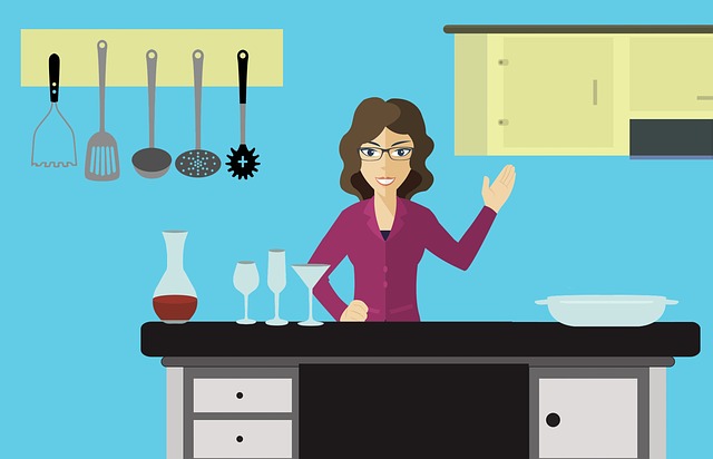 Free woman kitchen cook illustration