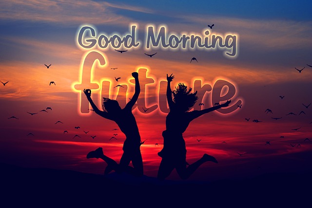 Free woman silhouette cheers illustration