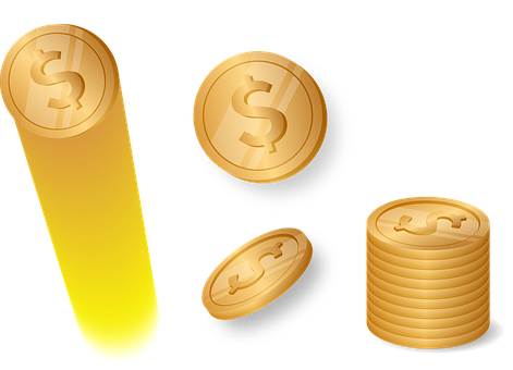 Mønter, Guld, Penge, Kontant, Rish