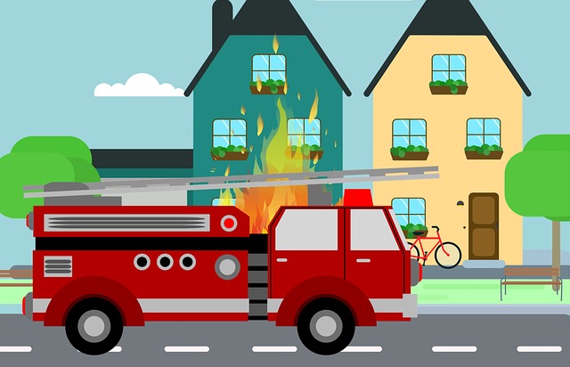 Free fire truck fighting illustration