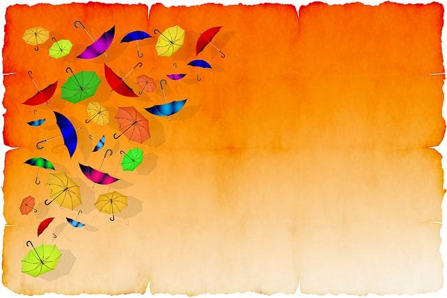 Free mockup umbrellas multicoloured illustration