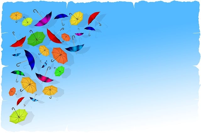 Free mockup umbrellas multicoloured illustration