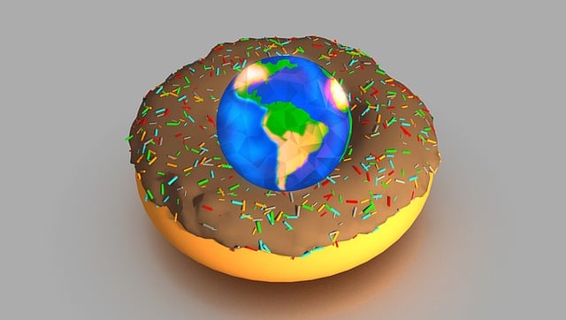Free world donut globe illustration
