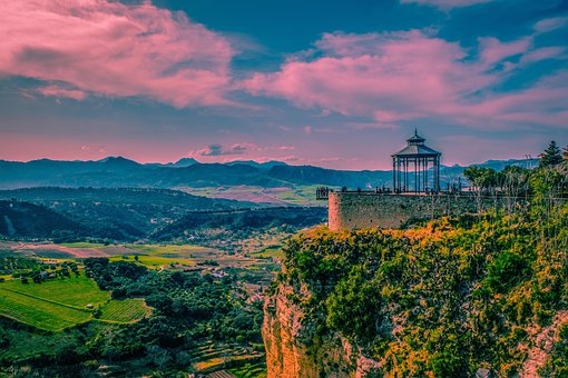 Rund, Andalucia, Skat, Landskab, Skyer