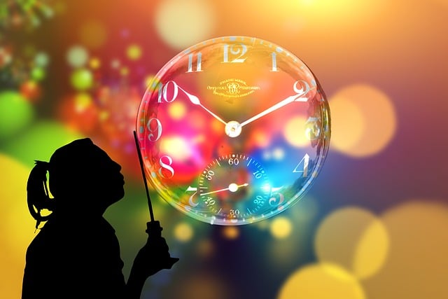Free clock bokeh time out illustration