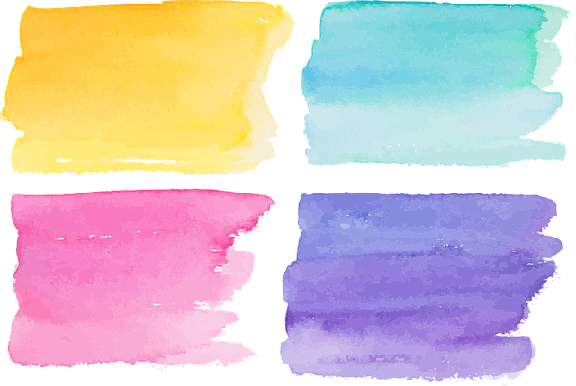 Free watercolor yellow turquoise vector