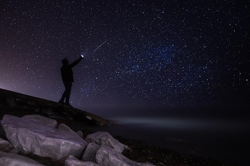 Sterren, Nacht, Camping, Licht, Mens