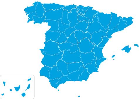 Kort, Spanien, Provinser, Geografi, Land