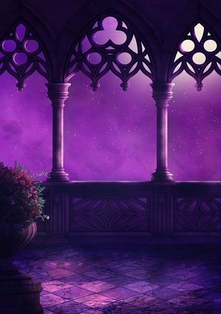 Free balcony starry sky moon illustration