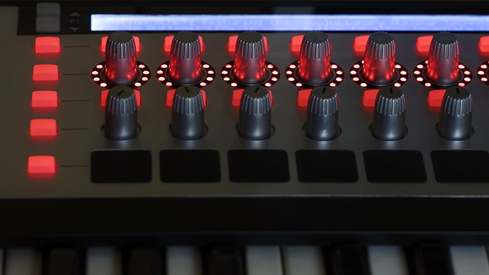 キーボード, 電子, シンセサイザー, 技術, 音, 音楽, 設備, 表示, ボタン, モダン, フラップ
