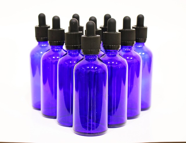 Blå, Glas, Drypper, Flasker, 100 Ml