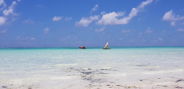 Marea, Ocean, Barcă, Tanzania, Zanzibar