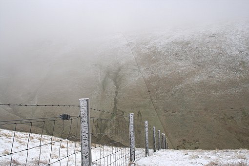 Boundary, Fence, Border, Snow, Landscape