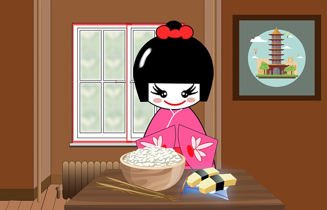 Free chinese food woman illustration