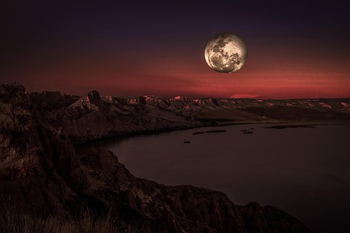 Moon, Landskab, Skat, Fantasi