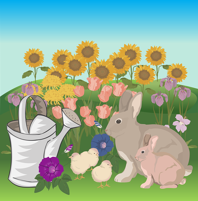 Free easter rabbits spring vector