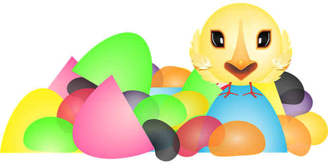 Free graphic chick plastic easter eggs vector