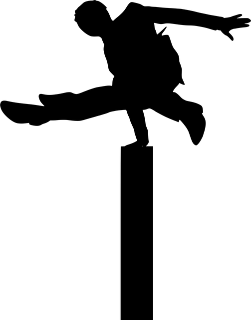 Free escape jump silhouette vector