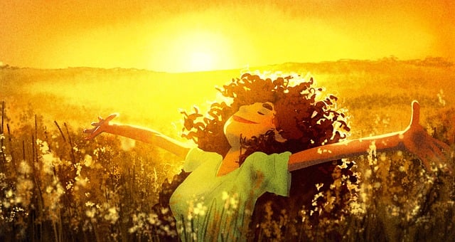 Free Woman Sunrise illustration and picture
