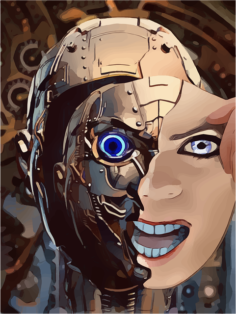 Mensch, Roboter, Cyborg, Gesicht