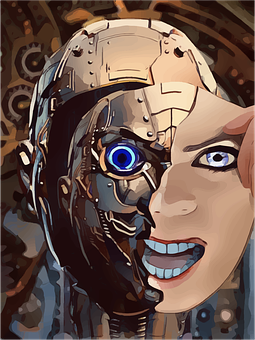 Robot, Manusia, Cyborg, Wajah, Hapus