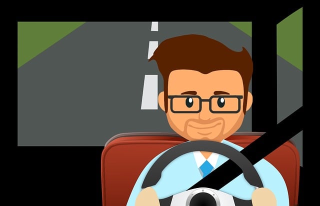 Free driving man car illustration