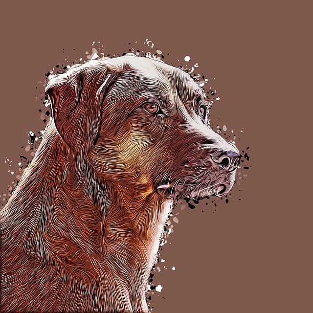 Free dog portrait drawing illustration