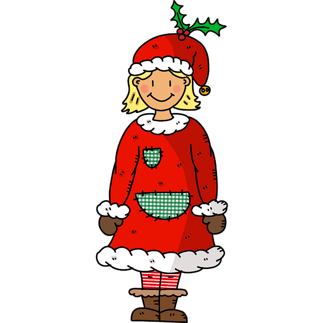 Free christmas elf christmas helper christmas party illustration