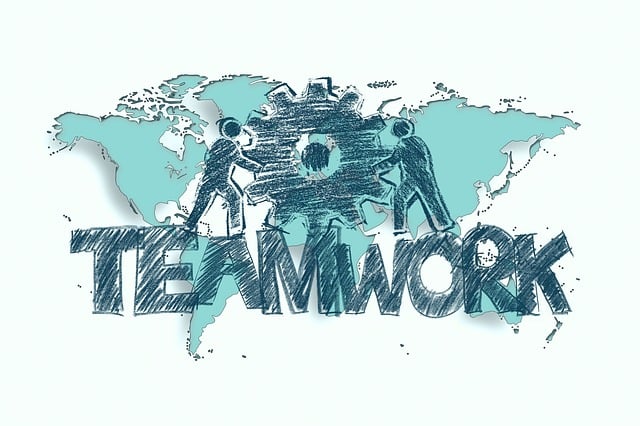Free collaboration work continents illustration