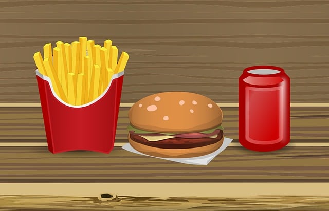 Free burger fried potato cola illustration