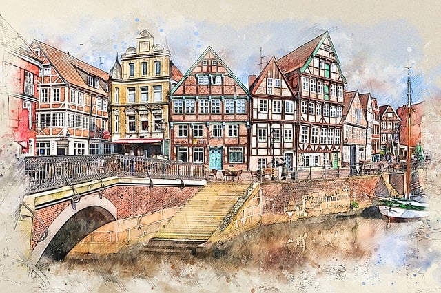Download free HD stock image of Waters Architecture Free waters architecture travel illustration