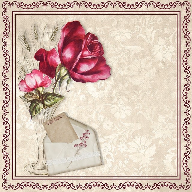 Download free HD stock image of Vintage Rose Free vintage rose letter illustration