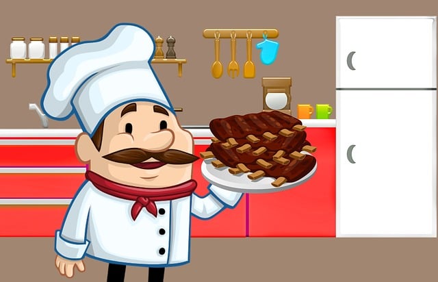 Free chef cook spare ribs illustration