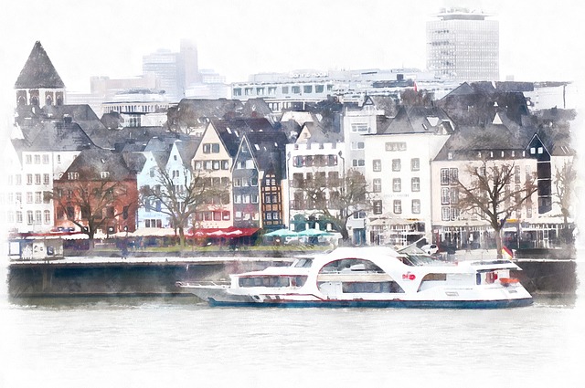 Free river ship rhine illustration