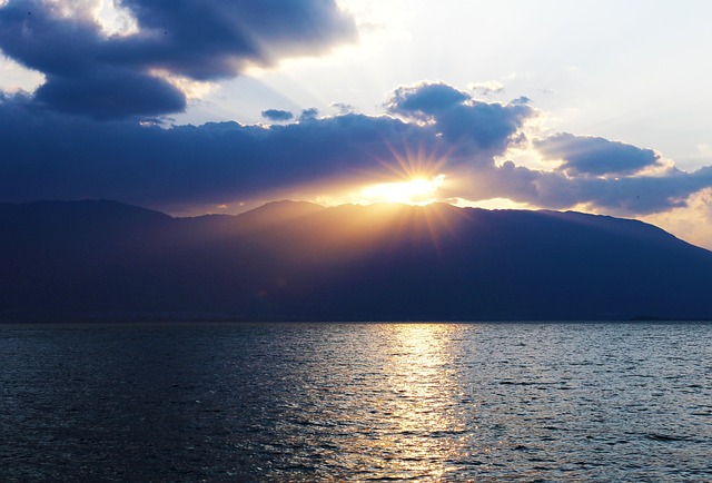 Dali, Erhai, Sunset, Hellig Lys, Skyer