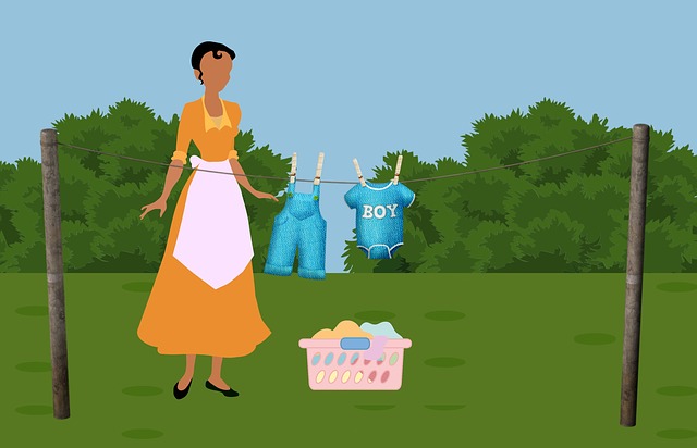 Free laundry housework washing illustration