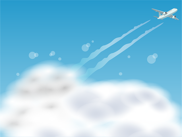 Free clouds airplane sky vector