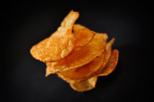 Potetgull, Chips, Matbit, Svart, Mat