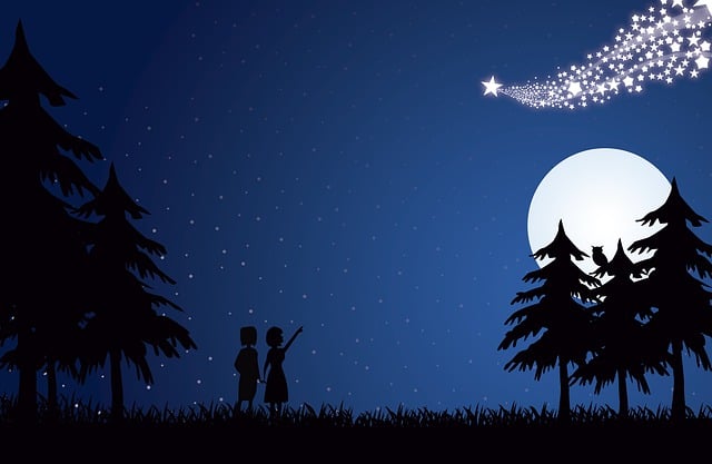 Free night stars moon illustration